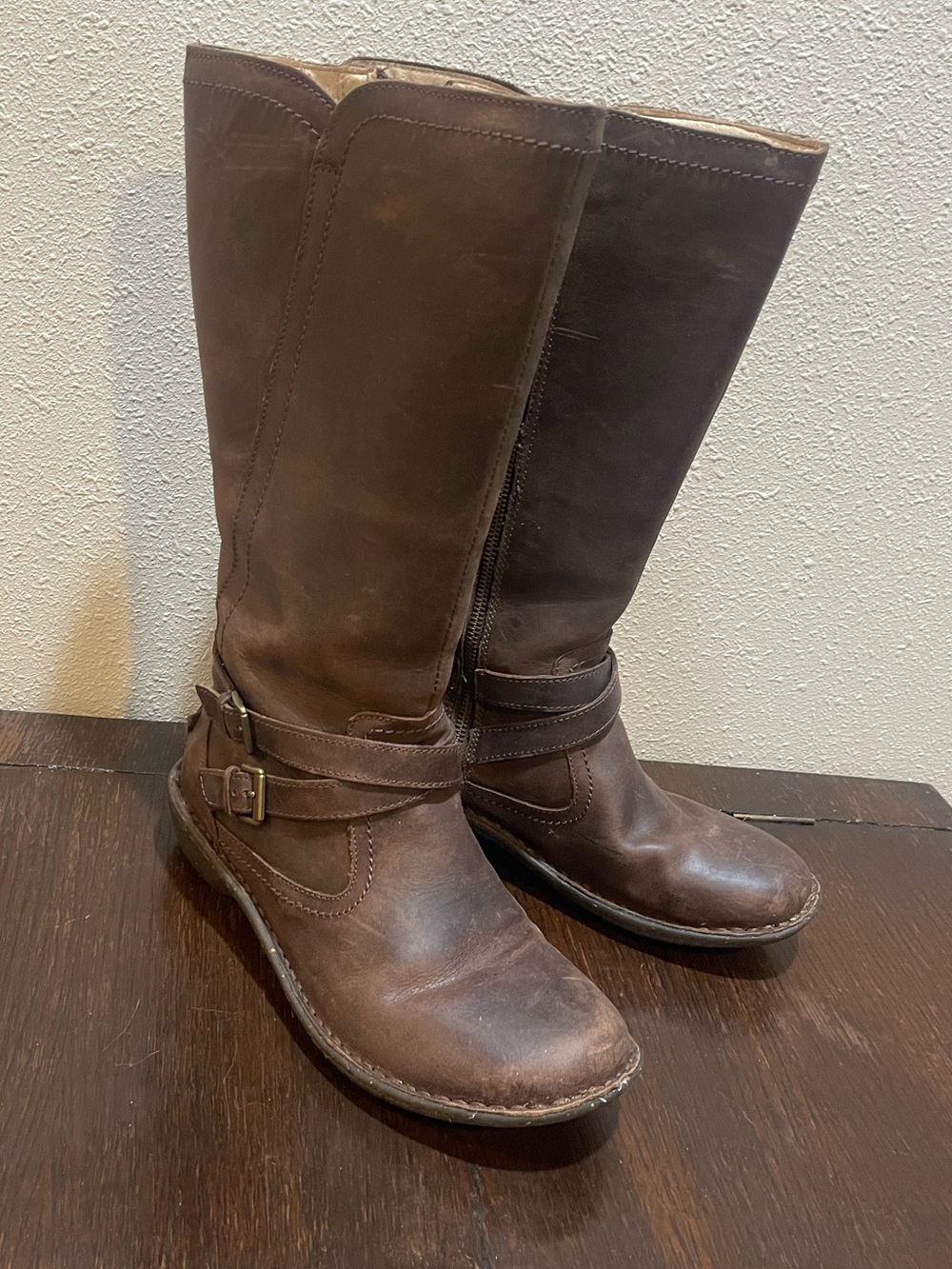 UGG Women's Tall Brown Leather Riding Boots
